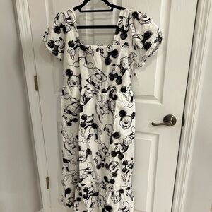 Disney White Mickey Mouse Print Dress